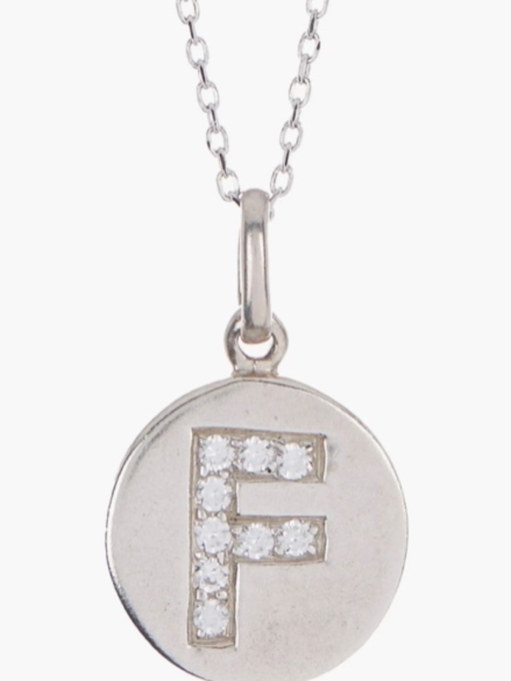 Anzie Sterling Silver White Topaz Initial Pendant Necklace Montreal Designer